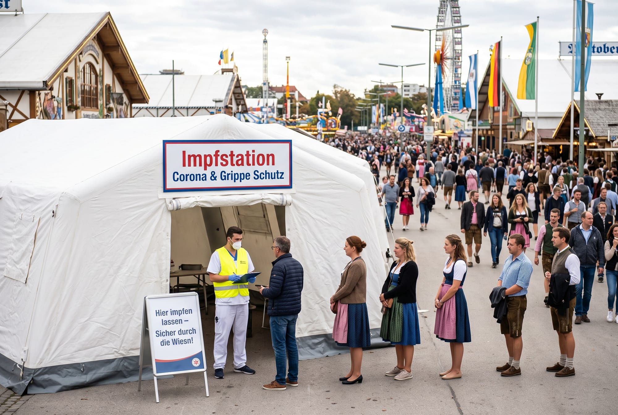 München impft: Der Sponsor hält die Fortbildung, das Bier bleibt im Zelt